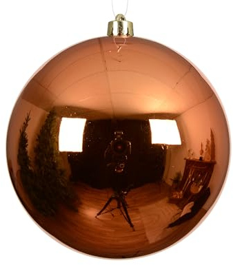 Kaemingk Weihnachtskugeln Kunststoff 20cm x 1 Stück - groß & bruchsicher - Christbaumkugeln XXL Weihnachtsbaumkugeln für Weihnachten - Christbaumschmuck & Weihnachtsbaumschmuck Warmorange