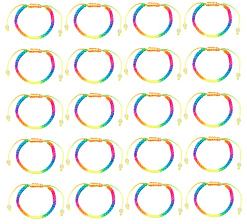 WeddHuis Set 20 Braccialetti Amicizia Intrecciati Colorati Fatti a Mano Regolabili per Donna Uomo Ragazzi Bracciale Boho Portafortuna