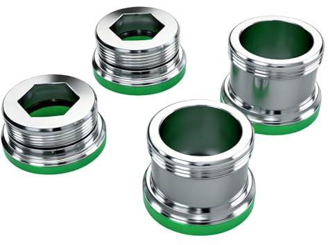 4 Pcs M24 to M22 Faucet Adapter - 2 Regular and 2 Extended, Double Threaded Adapter in Brass, Tap Adapter for Kitchen Faucet Aerator, Water Filter, Hoses, with 4 Rubber Seals