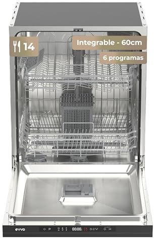 Lavavajillas Integrable Di.2Y - 60 cm, 14 Cubiertos, Eficiencia Energética D, 49 dB, Apertura Automática, Media Carga, 6 Programas, Lavavajillas Integrable 60 cm Panelable para Cocina Moderna