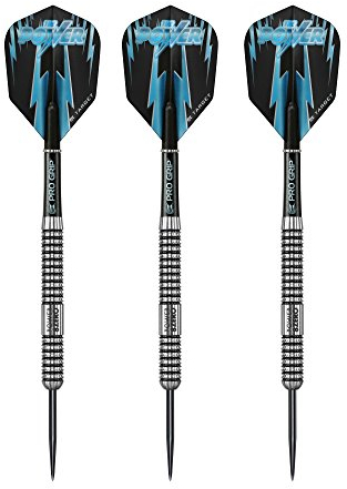 Target Darts Phil Taylor Power 8 Zero 23G 80% Tungsten Steel Dart-Set mit Profi-Griff, Dart-Fahnen der Nummer 6, Dart-Etui | Profi-Dart-Sets