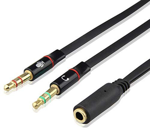 chenyang Dual 3.5mm Male to Single Female Headphone Microphone Audio Splitter Cable for Phone Tablet Laptop