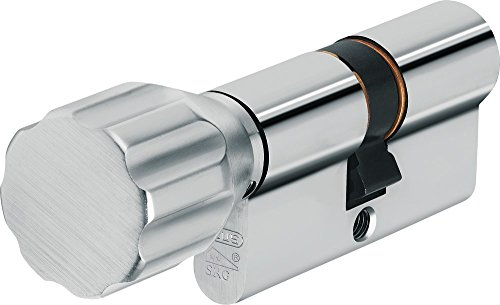 Abus Cylindre de Porte à Bouton KXP20SN Z45/K45 mm, Nickelé, Set de 5 Pièces