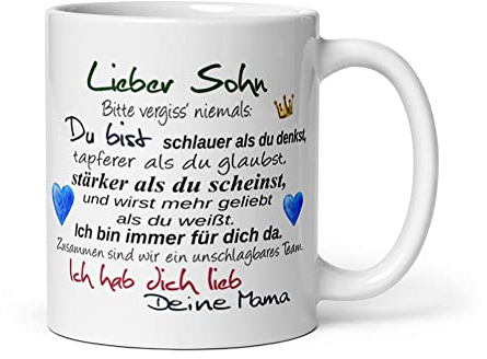Kaffeebecher ~ Tasse - Lieber Sohn ~ Deine Mama ~ Weihnachten Geschenk