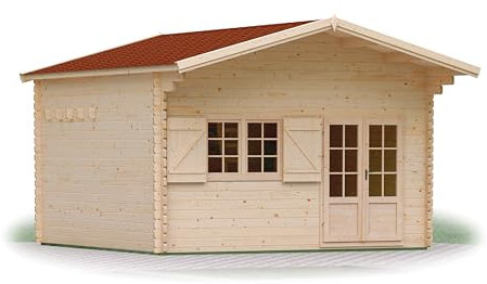 Madeira – Madeira – Gartenhaus Holz Jasmin mit Mezzanin 19,2 M2 – 44 mm