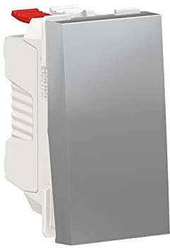 Schneider Electric NU310630 New Unica, Interruptor de Pulsador 1 Módulo, Prod. Sostenible Green Premium, Instalación Fácil- Aluminio