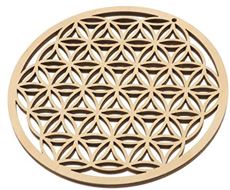 chiwanji Flor de La Vida Geometría Sagrada Arte de La Pared Escultura Rejilla de Madera Colgante - Profundidad 30,5 cm