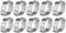 10Pcs Double Ear Hose Clamp, Stainless Steel Two-Ear Throat Clamp Press O-Clip Hose Clip Tube Connecting Fastener, for Silicone/Rubber Hose Fuel Pipe (13-15mm)