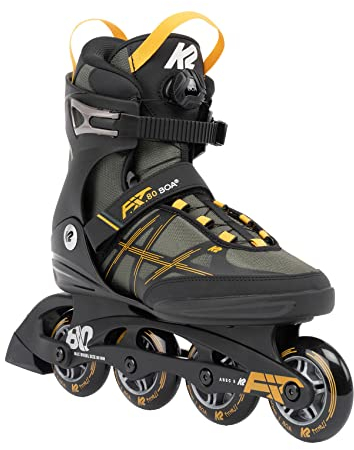K2 Skates Herren Inline Skates F.I.T. 80 BOA, Grey - Mustard, 30G0315.1.1.095