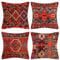 Kissenbezüge 45 x 45 cm Dekorative 4er Set Stammes-Abstraktes Rot Orientalisch Kissenbezug Teppich Muster Kissen Dekokissen Böhmischen Kissenhüllen Leinenkissen Sofa Deko