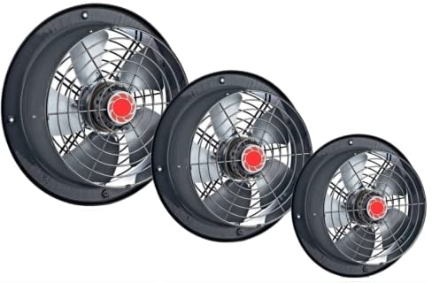Uzman Industrie Axiallüfter, RAF200 bis RAF350 Wählbar, 765m³/h bis 3700m³/h Wandventilator, Axial Ventilator Gebläse Lüfter Fensterlüfter Wandlüfter 230V (RAF300)