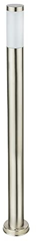 Stehleuchte Außenleuchte Gartenlampe Säulenleuchte Eingangsbeleuchtung Garten, IP44 Edelstahl silber opal, 1x E27 Fassung, DxH 12,7x110 cm
