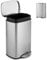 COSTWAY 50L Kitchen Bin, Soft Closure Stainless Steel Recycling Pedal Bin with Removable Bucket & Handles, Fingerprint-Proof Rubbish Trash Can Dustbin for Home Office (42 x 30 x 64cm)