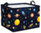 Clastyle Schwarz Kosmischer Planet Aufbewahrungskorb für Babyzimmer Rakete Sterne Jungen Wasserdicht Rechteckig Stoff Regalkörbe Kleidung Spielzeug Kinder Aufbewahrungsbox, 40x30x30 cm