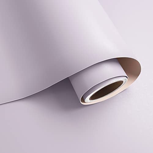 VaryPaper Light Purple Self Adhesive Wallpaper 40cmx200cm Removable Contact Paper for Countertops Furniture Vinyl Wrap Purple Sticky Back Wallpaper for Bedroom Living Room Worktop Vinyl Covering