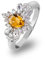 Eleganter Damen Ring aus 925 Sterling Silber mit Zirkonia Stein in Orange (Diamant Optik) in edler Geschenkbox - Amsterdam (54)