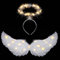 Ptesuply Engelsflügel, beleuchtete Engelsflügel und Heiligenschein mit LED-Lichtern – 3 Leuchtmodi, weißer Engel, Halloween, Kostüm, Weihnachten, Cosplay, Party (warmes licht-groß)