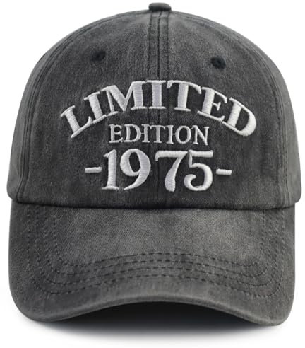 Xullaxth 49. Geburtstag Dekorationen für Männer Frauen Limited Edition 1975 Party Dekorationen Hut Verstellbar Bestickt 49 Jahre alt Geburtstag Baseball Cap