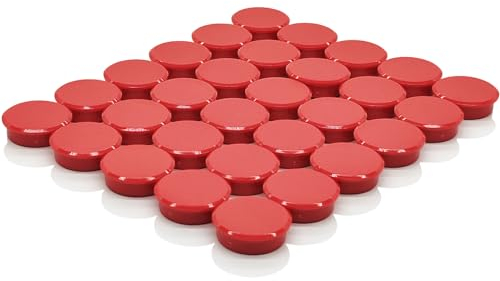 ZDZBLX Fridge Magnets, 30 Pack Strong Magnet Small Magnets Whiteboard Magnets Heavy Duty Magnets Mini Round Magnets Fridge Magnets for Adults Magnets for Whiteboard, Crafts,Fridge,Notice Board (Red)