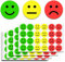 1200 Stück 25mm Smile Stimmungsaufkleber Fröhliche Smiley Traurige Rot-Gelb-Grüne Aufkleber, Für Moderationskarten Moderationskoffer Belohnungssticker