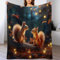 PAZZK Premium Tagesdecke | Bettüberwurf Wohndecke Weiche Flannel Eichhörnchen Decke Sofadecke Mit 3D Muster Vier Jahreszeiten Wohndecke Für Bett/Couch（130×150cm）