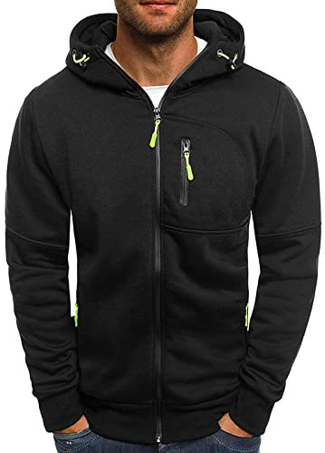 JUZILO Herren Sweatjacke Hoodie Kapuzenjacke mit Reißverschluss Herbst Winter Sweatshirt Bequeme Warm Casual Outdoor Sportjacke