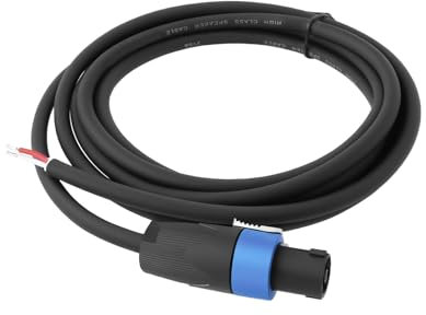 OTOTEC 1 Cable de Altavoz Roar Speakon A Bare Wire de 2 Polos de Cobre 16AWG 24 V para Amplificador de Audio de Discoteca DJ 3 M (10 Pies)