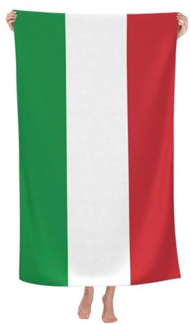 Serviette De Plage, Drapeau Italien Hommes Draps De Bain Absorbantes Essuie Mains pour Hôtelière Douche 80X130Cm