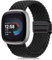 PaceBid Nylon Bracelet pour Fitbit Versa 4/Versa 3/Sense/Sense 2, Hommes Femmes Nylon Tressé Magnétique Sport Bracelets de Remplacement pour Fitbit Sense/Sense 2 - Noir