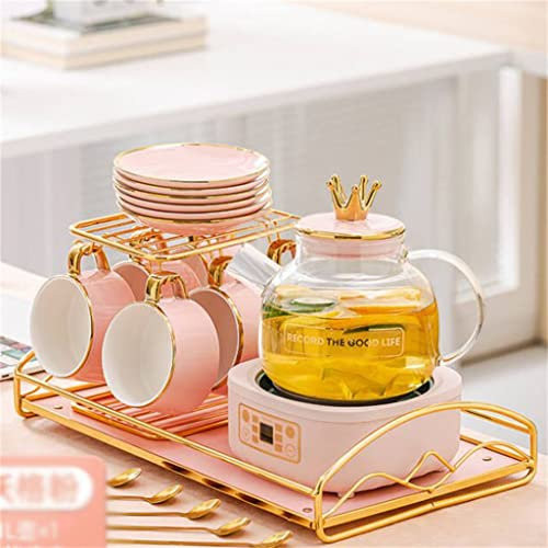 Msuiiixcccc Health Pot Multi-functional Home Office Small Fully Automatic Flower Tea Stew Electric Kettle Set (Color : Pink, Size : 1.1L)