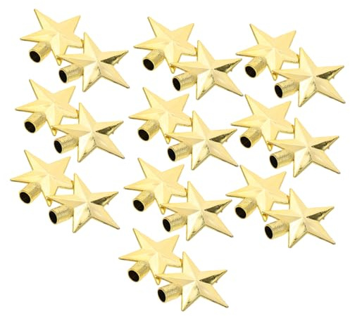 GALPADA 20 Pezzi Mini Stella in Cima All'albero Di Natale Cima Delle Vacanze Puntale Per Albero Stella D'oro Cappello a Cilindro Dell'albero Di Natale Oro a Di Golden Plastica