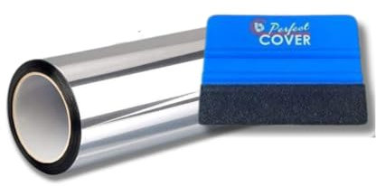 Cover Lámina para Ventanas con Rasqueta | Vinilo Efecto Espejo | Vinilo Espejo Unidireccional | Láminas Protección Solar| Lamina Privacidad Ventanas | Anti UV para Hogar, Oficina (75cm x 300cm)