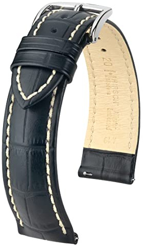 HIRSCH Modena Long Black Leather Watch Strap 10302850-2