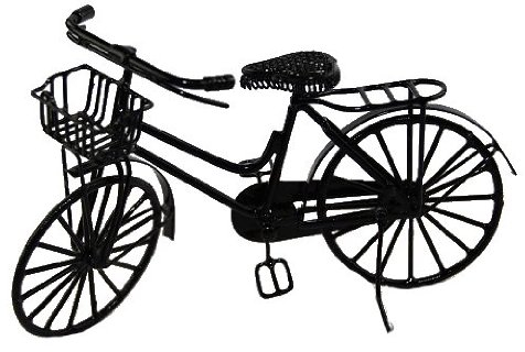 alles-meine.de GmbH Fahrrad Miniatur für Puppenstube Puppenhaus Maßstab 1:12-12cm Metall - auch als Deko/Geldgeschenk