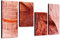 Augenblicke Wandbilder Farbenfrohes Highlight - 130x70cm 4 teiliges Keilrahmenbild (50x70+30x50+30x50+30x70cm) abstraktes Wandbild mehrteilig Gemälde-Stil handgemalte Optik Vintage