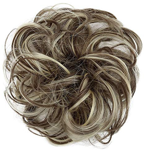 CAISHA Haarteil Haargummi Hochsteckfrisuren Brautfrisuren Voluminös Gelockt Unordentlich Dutt Kunstfaser DM15cm Hellbraun Hellblond Mix G38A