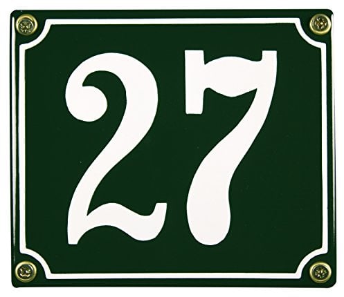 Buddel Bini Wetterfestes Emaille Hausnummernschild 27 12 x 14 cm, sofort lieferbar, grün