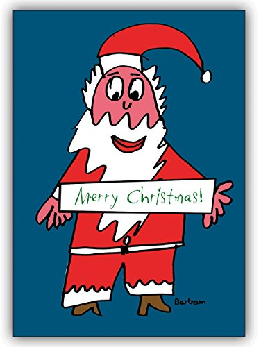 Kartenkaufrausch 10x Comic Weihnachtskarte mit Weihnachtsmann: Merry Christmas • weihnachtliches Grußkarten Set mit Umschlägen zum Fest der Liebe als Geschenk-Karten für Familie und Freunde