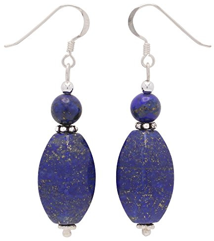 Ohrringe Ohrhänger aus echtem Lapis-Lazuli & 925 Silber blau Ohrschmuck Damen
