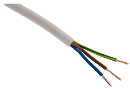 Zenitech - Cavo di Alimentazione Elettrica H05VV-F 3G1,5mm² - Cavo Flessibile Ideale per Elettrodomestici e Utensili Elettrici Portatili - Bianco - 10m