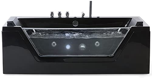 Baignoire Balnéo 170 cm en Acrylique Sanitaire Noir à LED Sous-Marines Samana