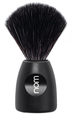nom Lasse Vegan Black Fibre Shaving Brush (Handle: Black)