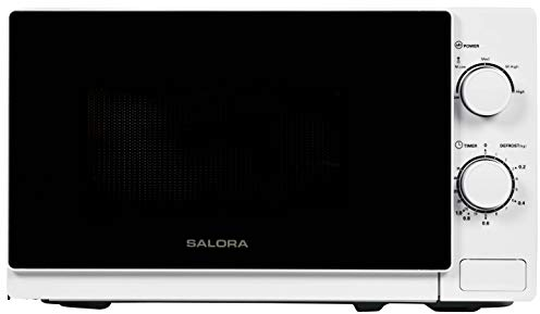 SALORA Forno Microonde, 20MSM700 Microonde con Cavità da 20 Litri e Potenza del Microonde da 700W, Riscaldamento, Cottura e Scongelamento Forno a Microonde per Uso Quotidiano | Bianco