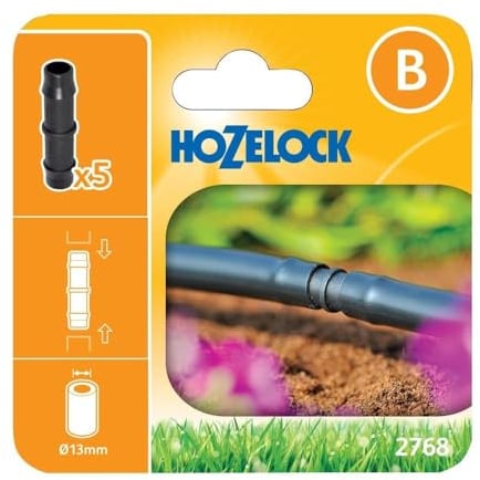 Hozelock - Straight Connector For Extending 13mm Diameter Supply Pipe On Automatic Watering System [100-001-334]