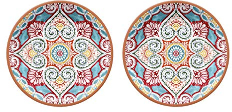 Auntie Morags Purely Home Rio Corte - Outdoor/Camping/BBQ - Melamine Dinner Plates Sets (2)