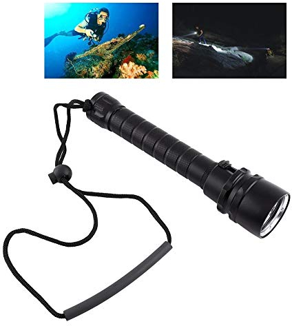DEWIN Linterna Submarina, 8000LM Linterna SubMarina de Buceo de 100M 3 X T6 LED Linterna de Buceo con Correa de Mano