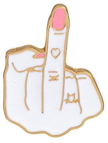 Flairs New York Premium Handmade Enamel Lapel Pin Brooch Badge (The Middle Finger, 1 Pin), The Middle Finger, 1 Pin