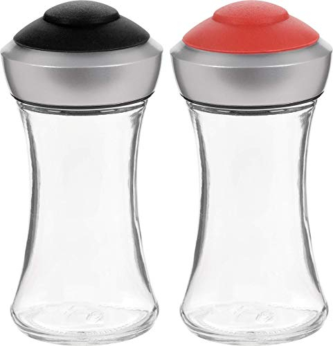 Trudeau Lot de 2 salière et poivrière Pop - Petit modèle - Rouge et noir