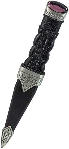 I LUV LTD Sgian Dubh Amethyst Stein Antikes Finish Keltischer Knoten Sicherheitsklinge Kilt Zubehör