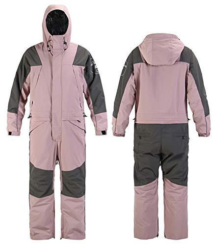 YOJOLO Skianzug Einteilig Damen Herren Schneeanzug Ski Snowboard Jumpsuit Winddicht Wasserdicht Isolierte Ladung Skibekleidung Paar Skibekleidung Frauen Männer,Rosa,M